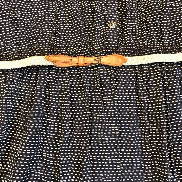 Motherhood Maternity Navy with White Dots Collar and Belt Dress - Picture 3 of 14